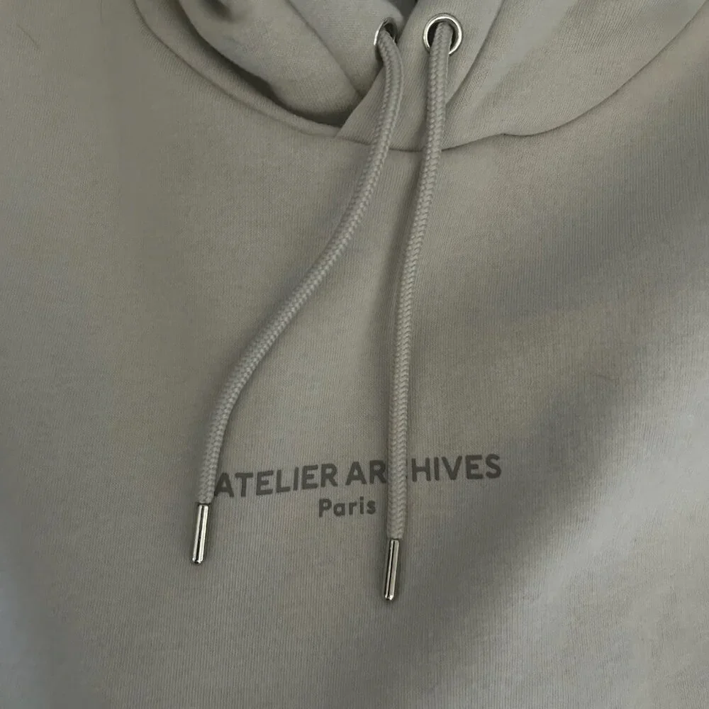 NWOT H&M Men's L'atelier Archives Hoodie, Beige, size S - Picture 3 of 11